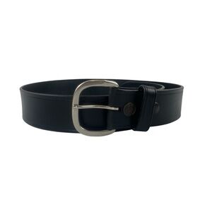 Cabela’s Men’s Black Leather‎ Silver Buckle Classic Quality Leather Belt Sz 34